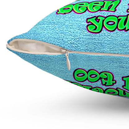 noticed you noticing - Spun Polyester Square Pillow - (faded blue)