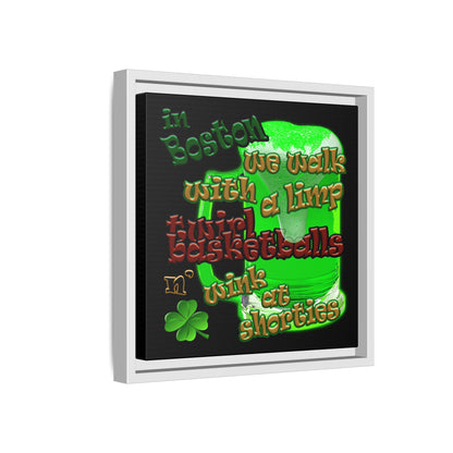 celtics logo - framed canvas art (black)