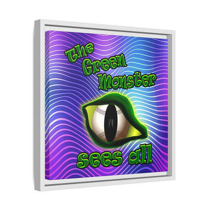 green monster - framed canvas art (purple wave)
