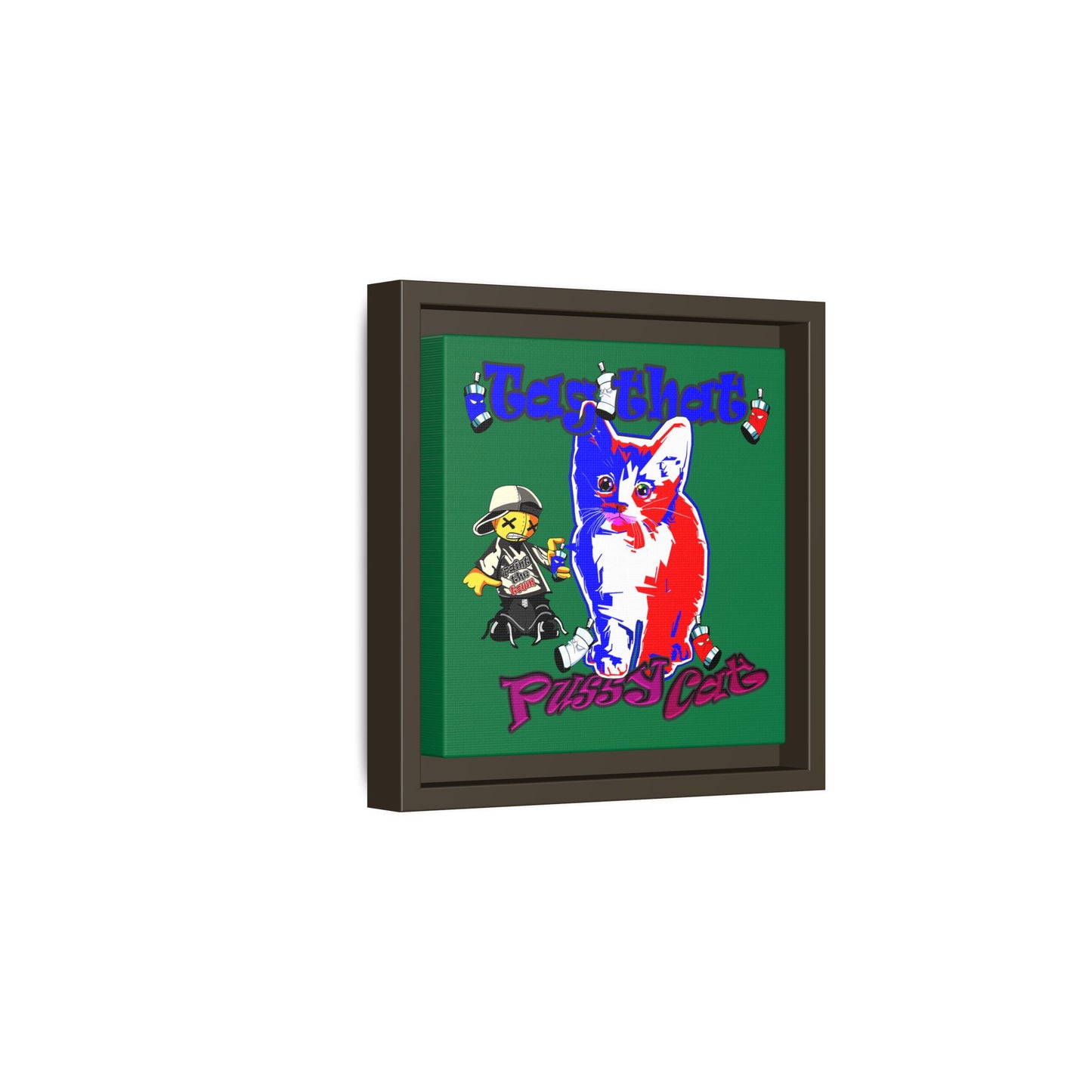tag that - framed canvas art (dark green)