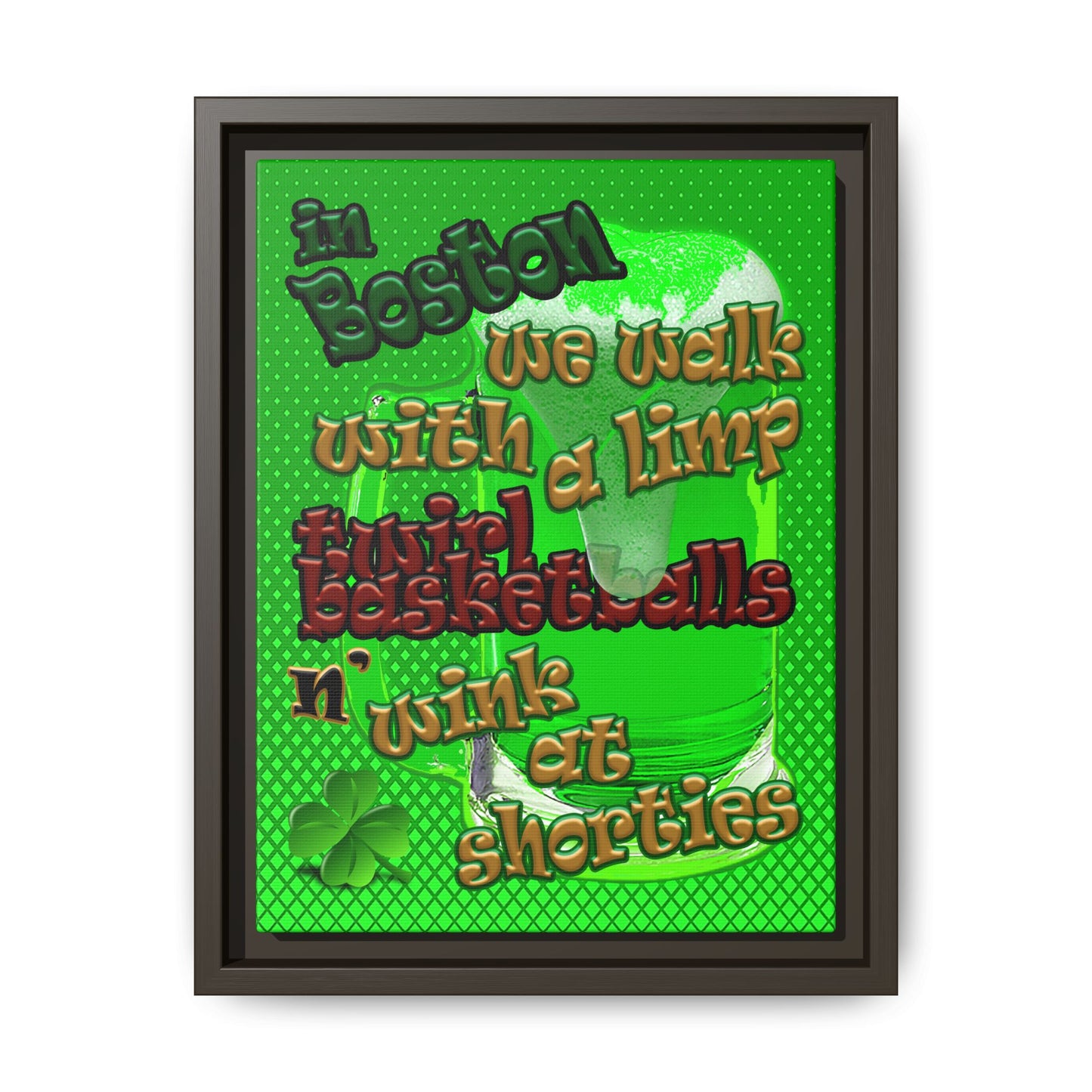 celtics logo - framed canvas art (logo green)
