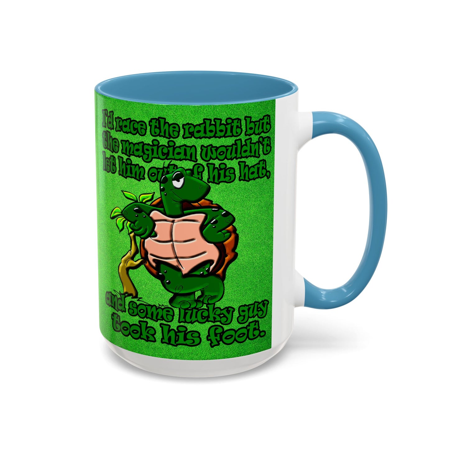 turtle race - Accent Mug (green turf)