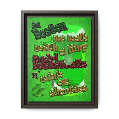 celtics logo - framed canvas art (green turf)
