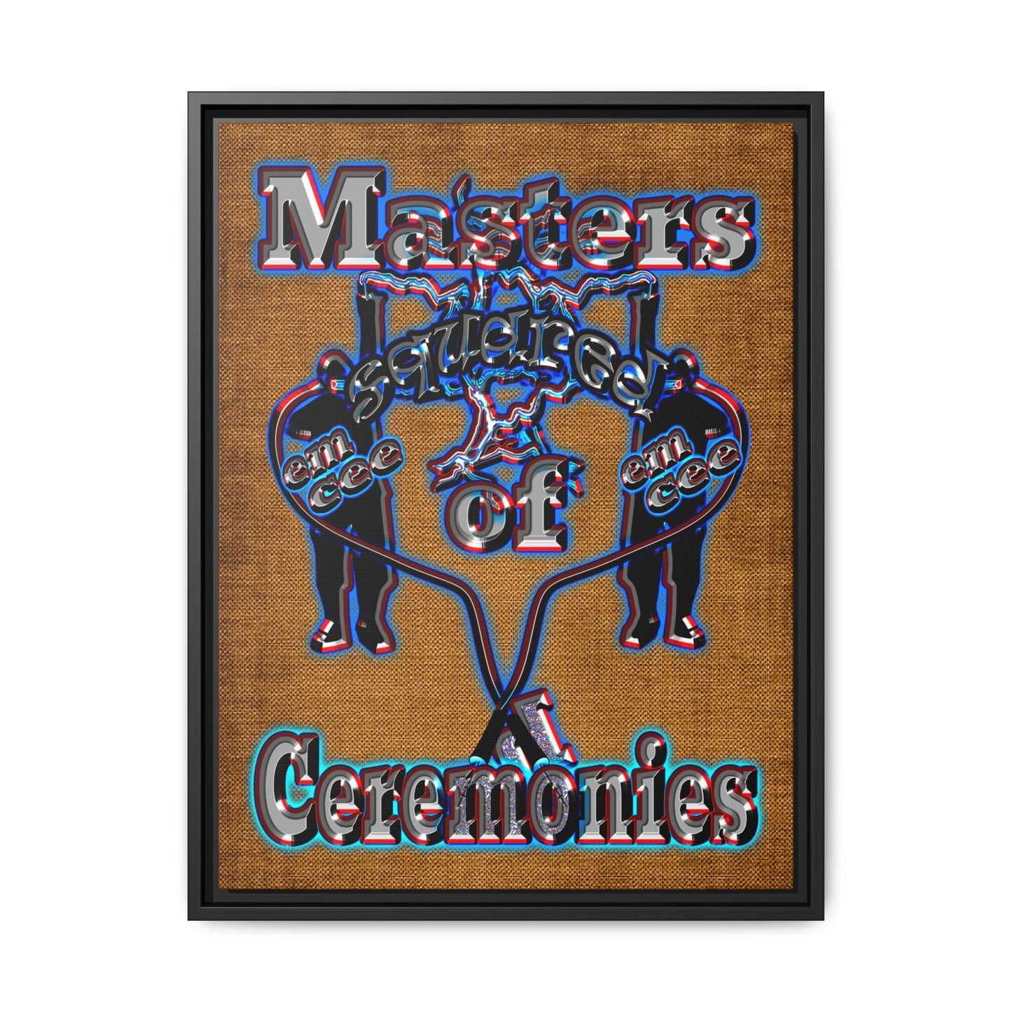 em cee squared - framed canvas art (brown papyrus)