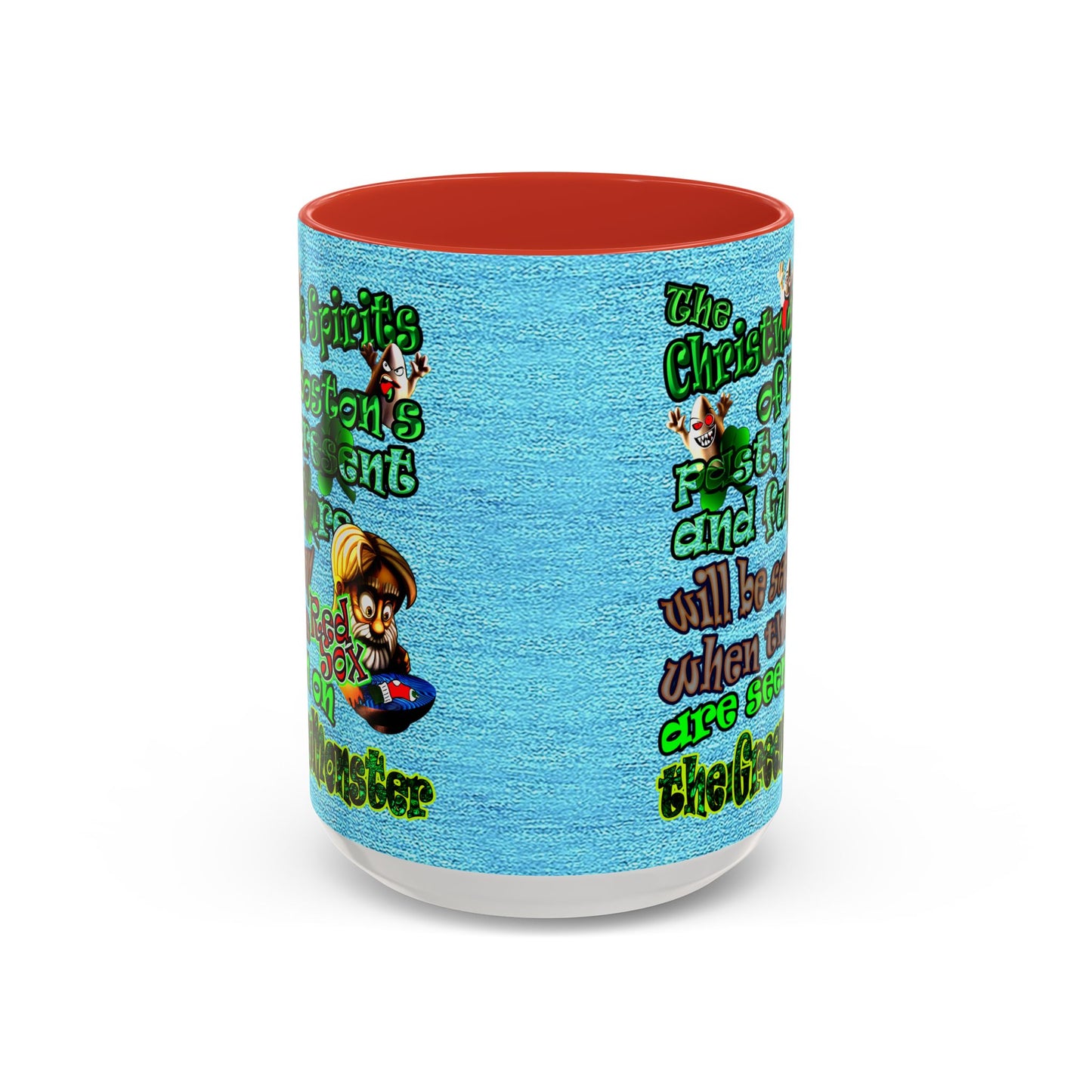 christmas spirits of boston - Accent Mug (faded blue)