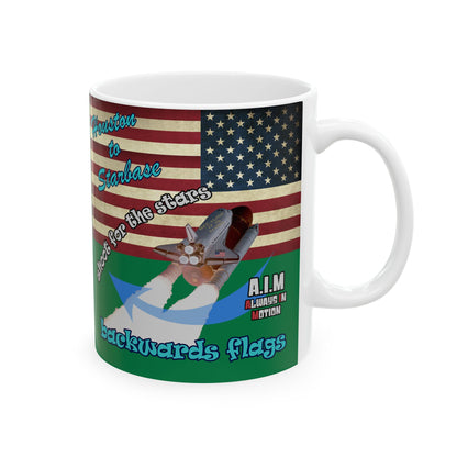 shoot for the stars - White Mug (dark green)