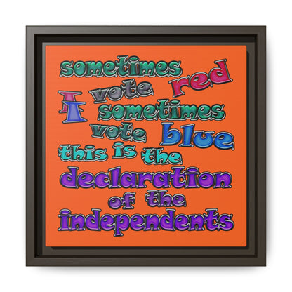 declaration of the independents - framed canvas art (orange)