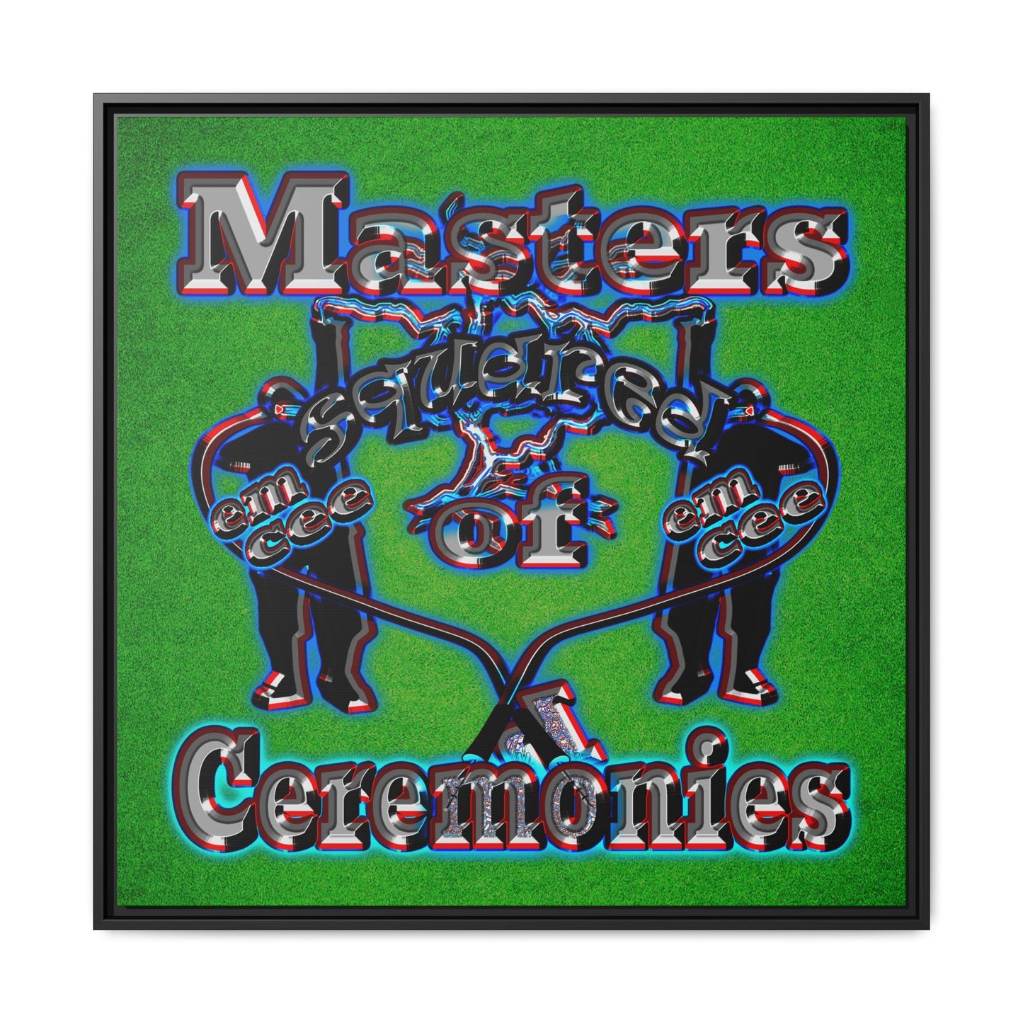 em cee squared - framed canvas art (green turf)