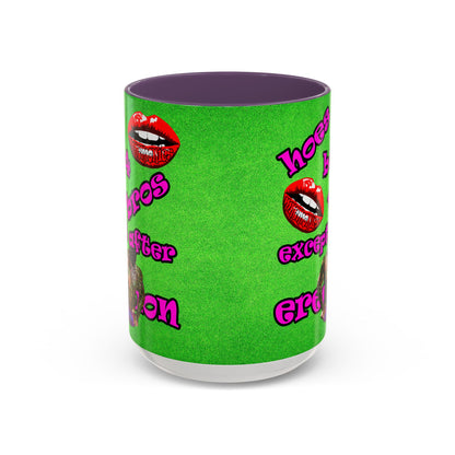 hoes b4 bros - Accent Mug (green turf)