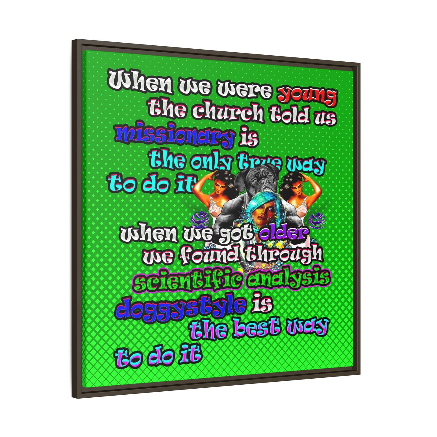 doggystyle - framed canvas art (logo green)