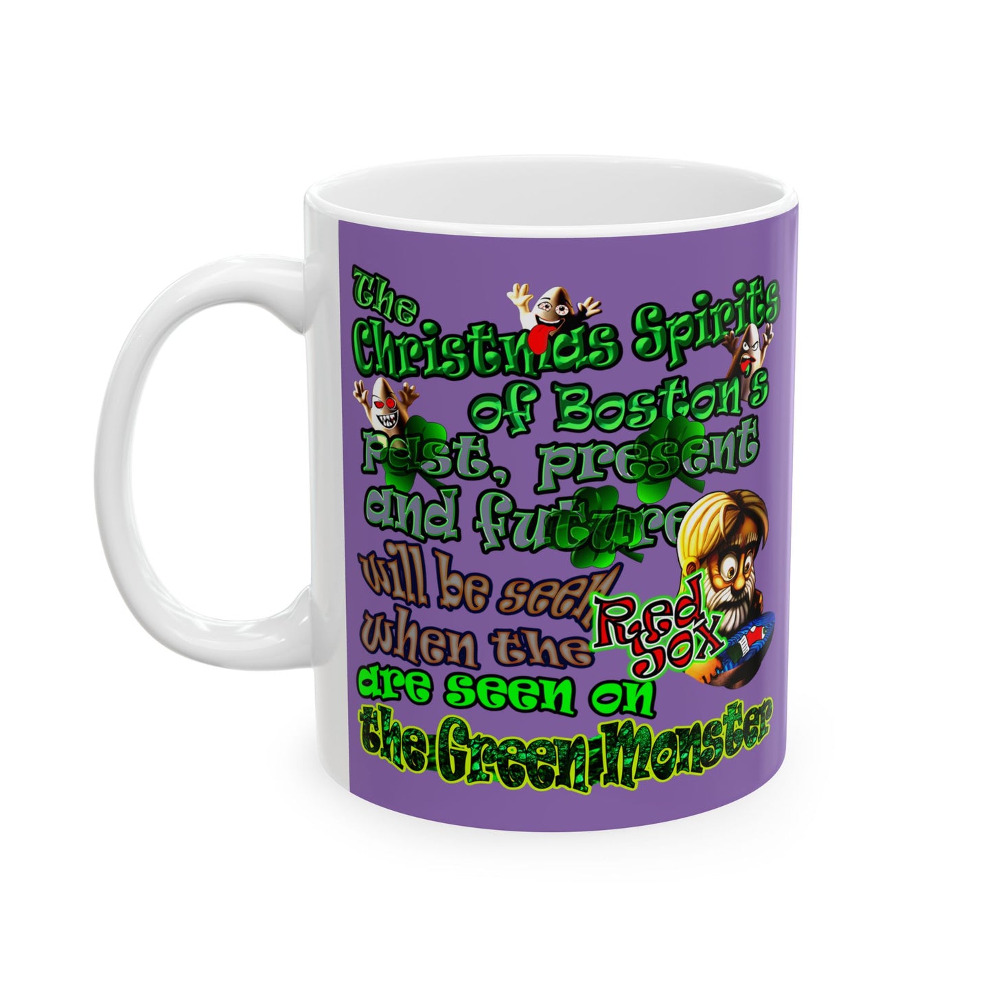 christmas spirits of boston - White Mug (light purple)