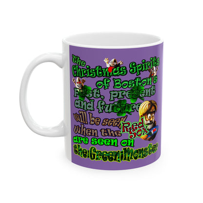 christmas spirits of boston - White Mug (light purple)