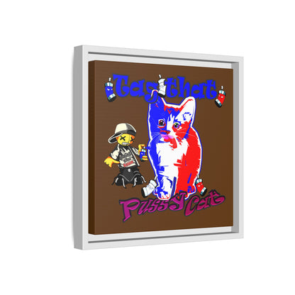 tag that - framed canvas art (brown)