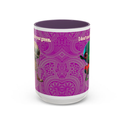 I don't care that your grey - Accent Mug (pink swirl)