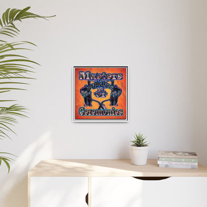 em cee squared - framed canvas art (burnt orange)