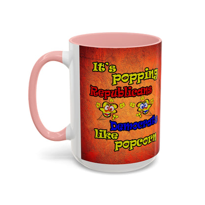 popping like popcorn - Accent Mug (burnt orange)