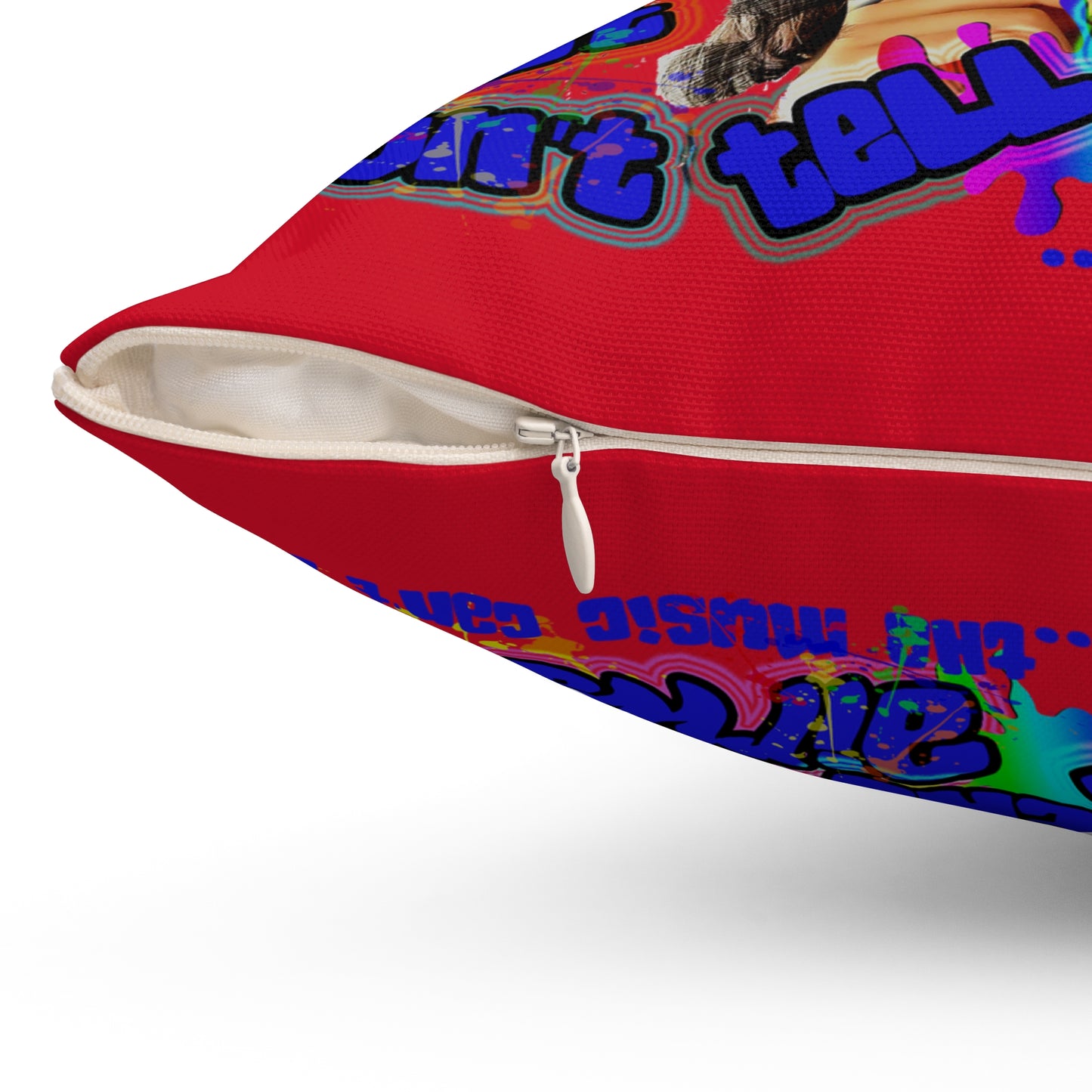 drop the beat - Spun Polyester Square Pillow - (dark red)