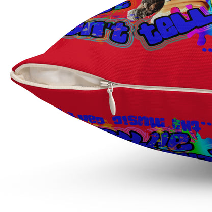 drop the beat - Spun Polyester Square Pillow - (dark red)