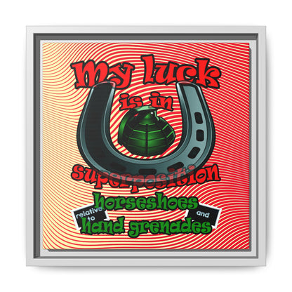 my luck - framed canvas art (yellow-orange wave)