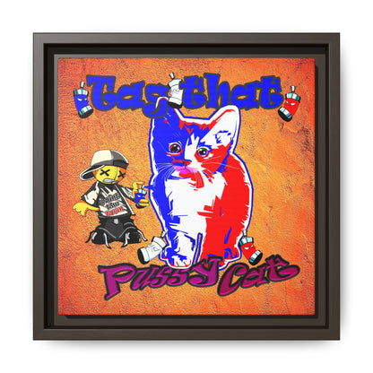 tag that - framed canvas art (burnt orange)