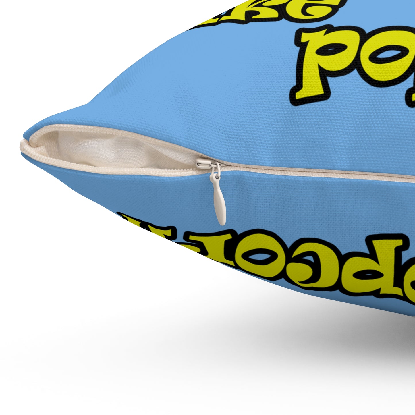 popping like popcorn - Spun Polyester Square Pillow - (light blue)