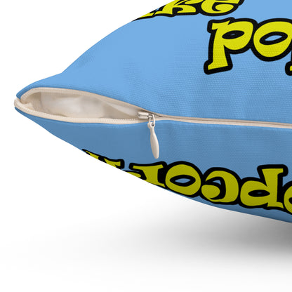 popping like popcorn - Spun Polyester Square Pillow - (light blue)