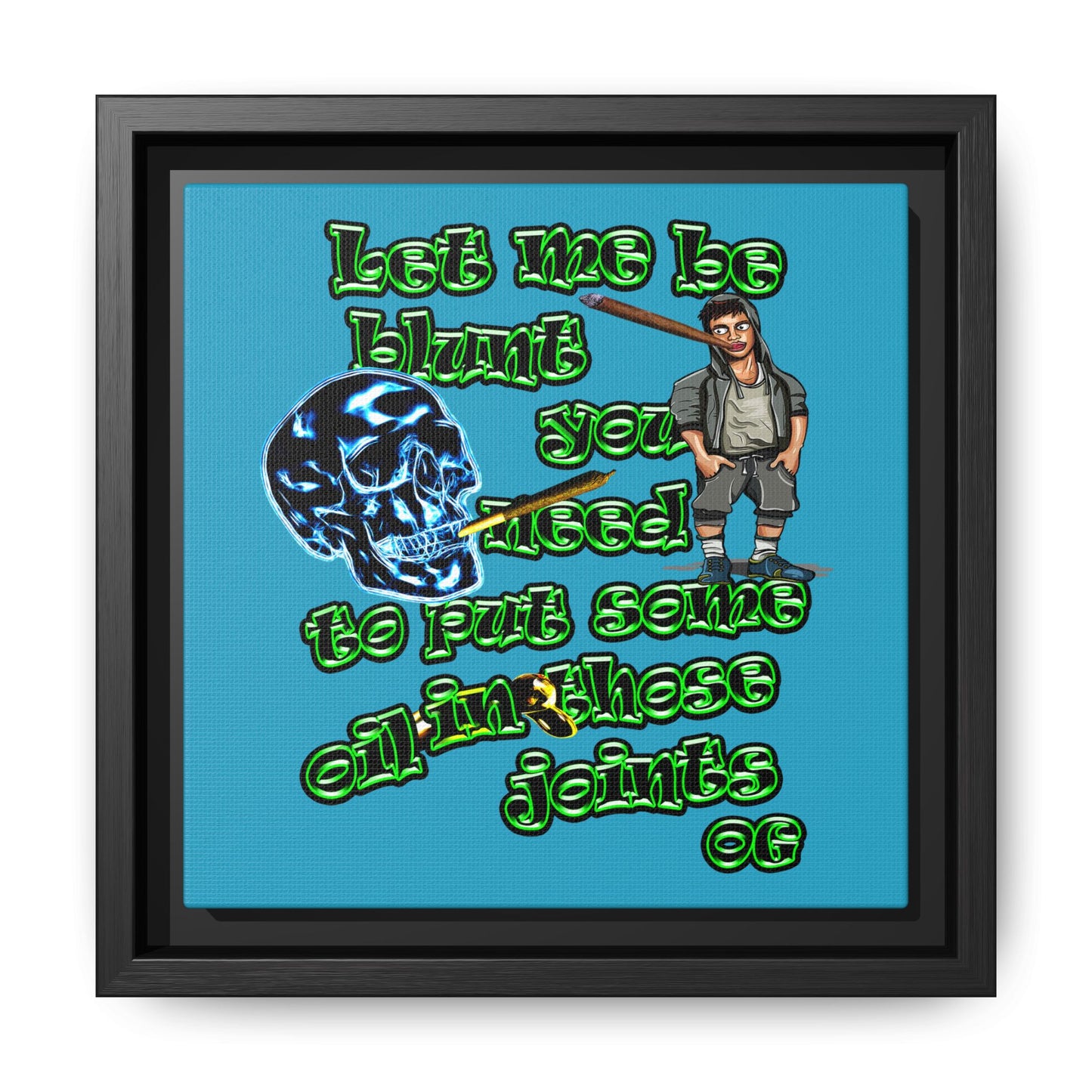 og - framed canvas art (turquoise)