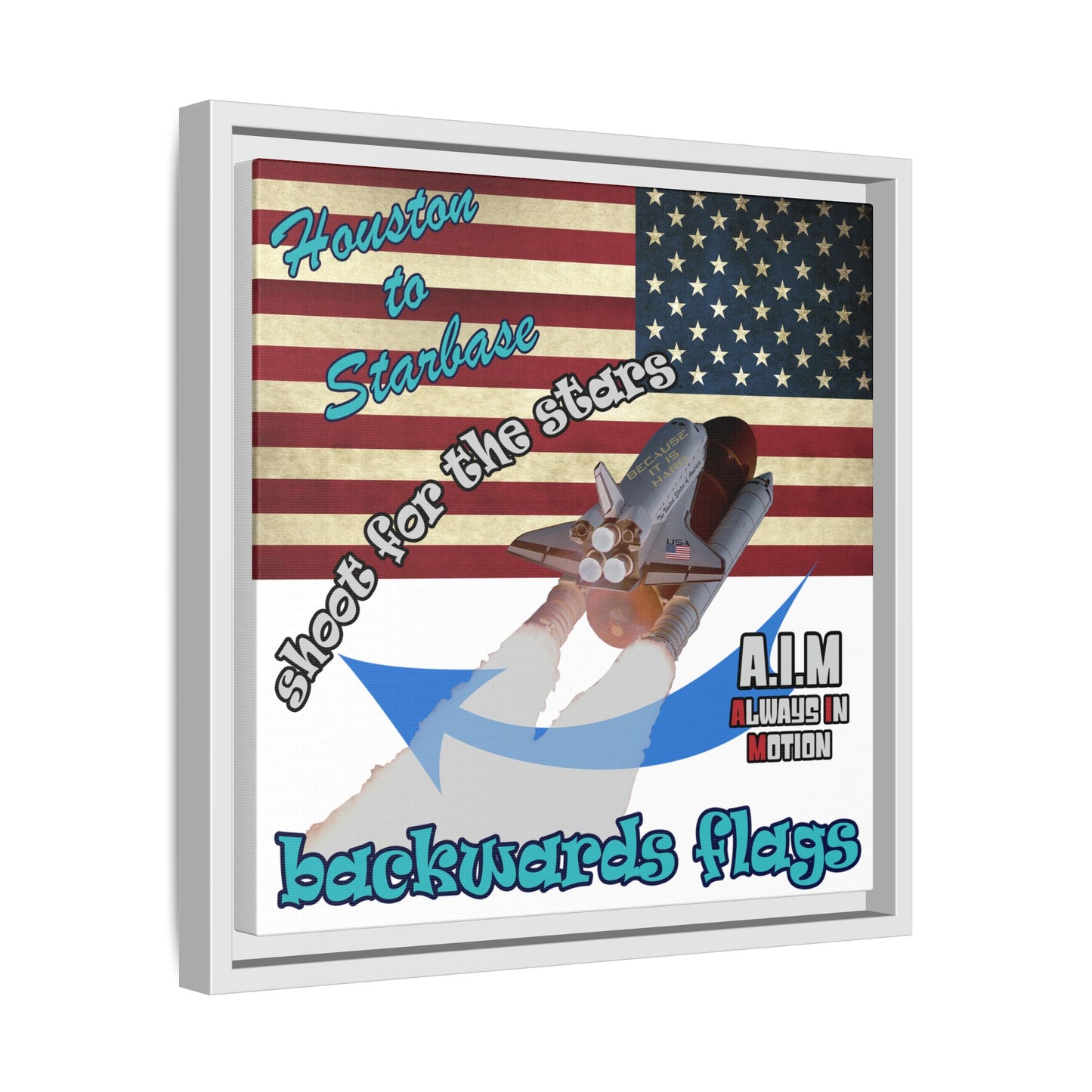 shoot for the stars - framed canvas art (white)