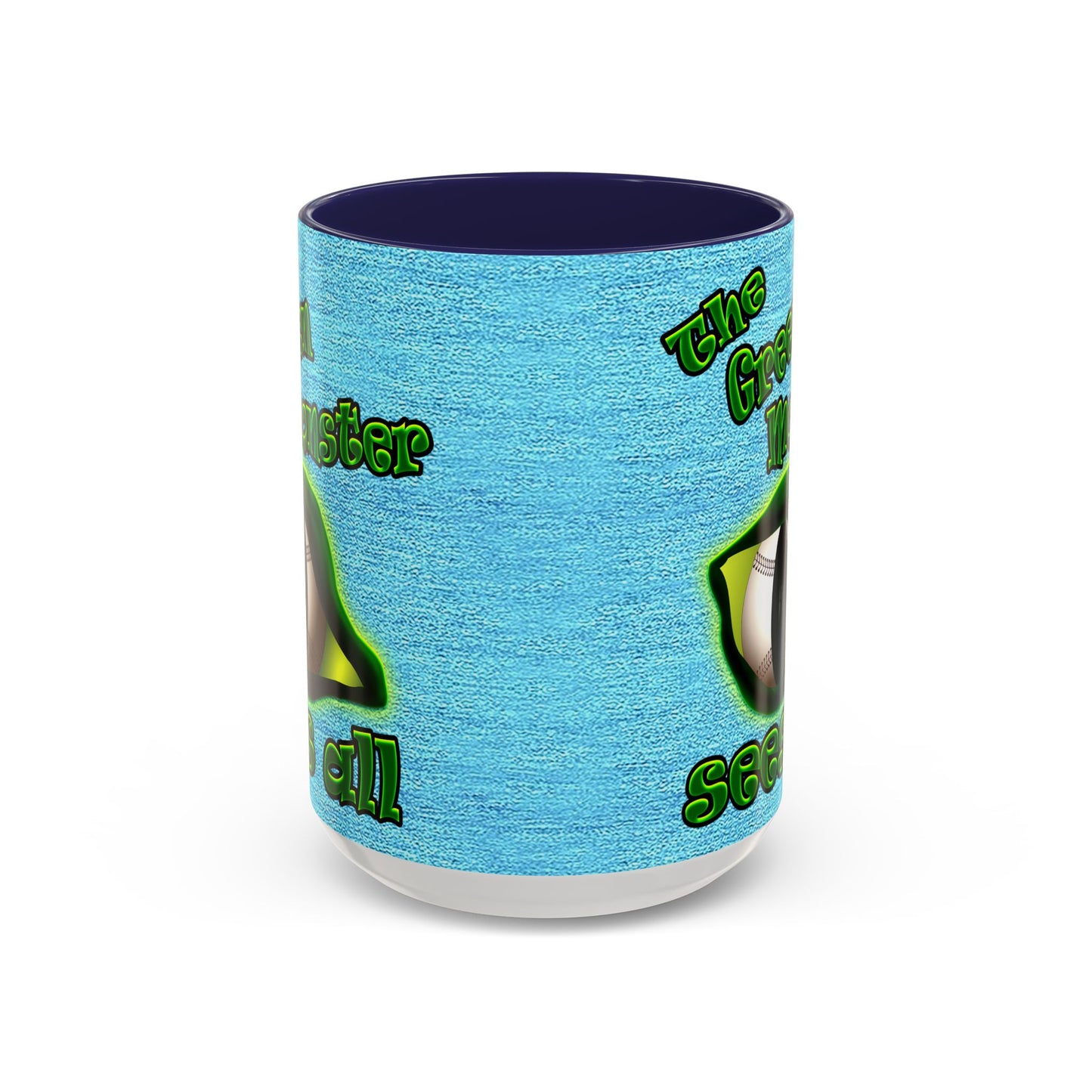 green monster - Accent Mug (faded blue)