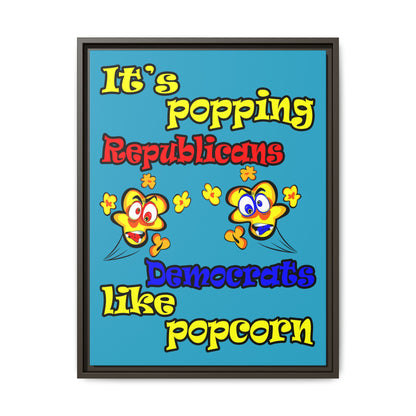 popping like popcorn - framed canvas art (turquoise)