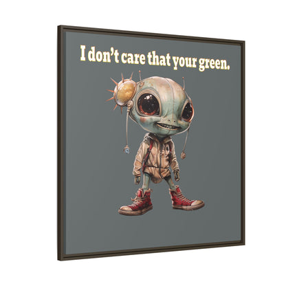 I don't care that your green - framed canvas art (dark grey)