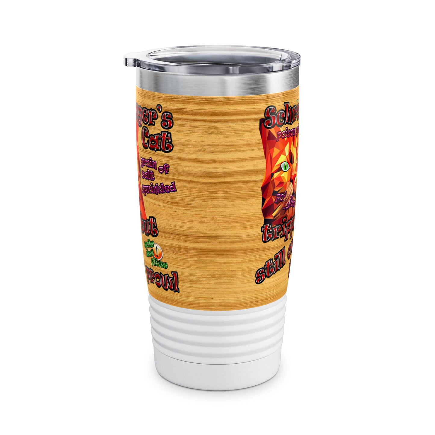 schrodinger's cat - Ringneck Tumbler, 20oz (butterscotch wood finish)