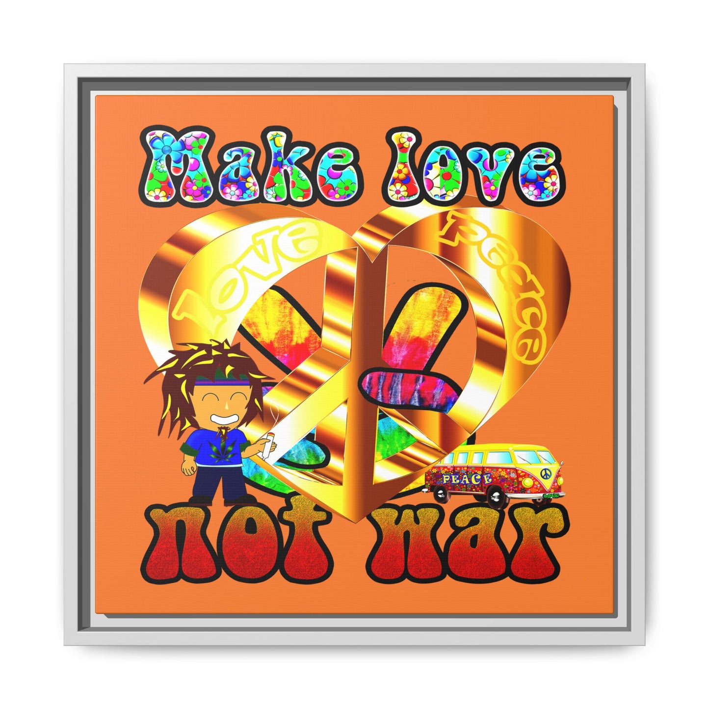 love peace - framed canvas art (crusta)