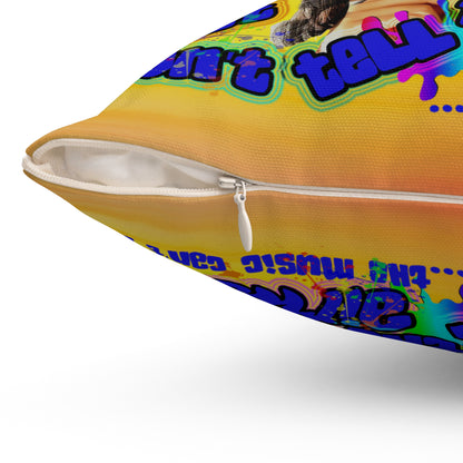 drop the beat - Spun Polyester Square Pillow - (color blur)