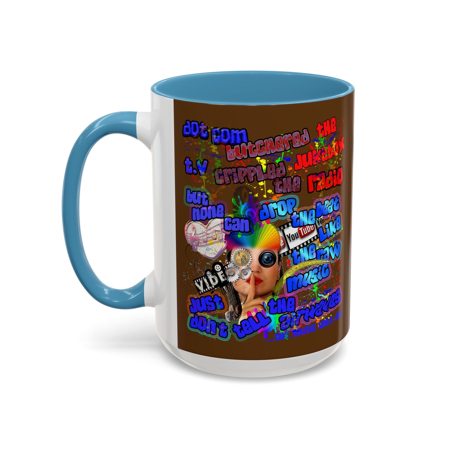 drop the beat - Accent Mug (brown)