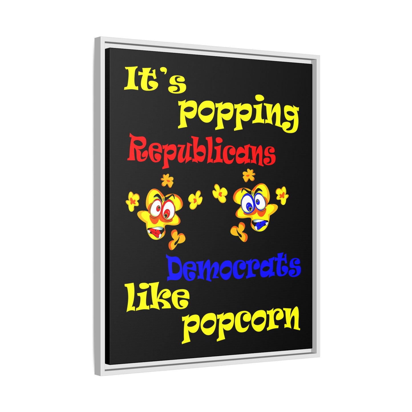 popping like popcorn - framed canvas art (black)
