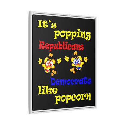 popping like popcorn - framed canvas art (black)