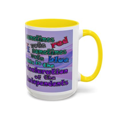 declaration of the independents - Accent Mug (light blue-pink wave)