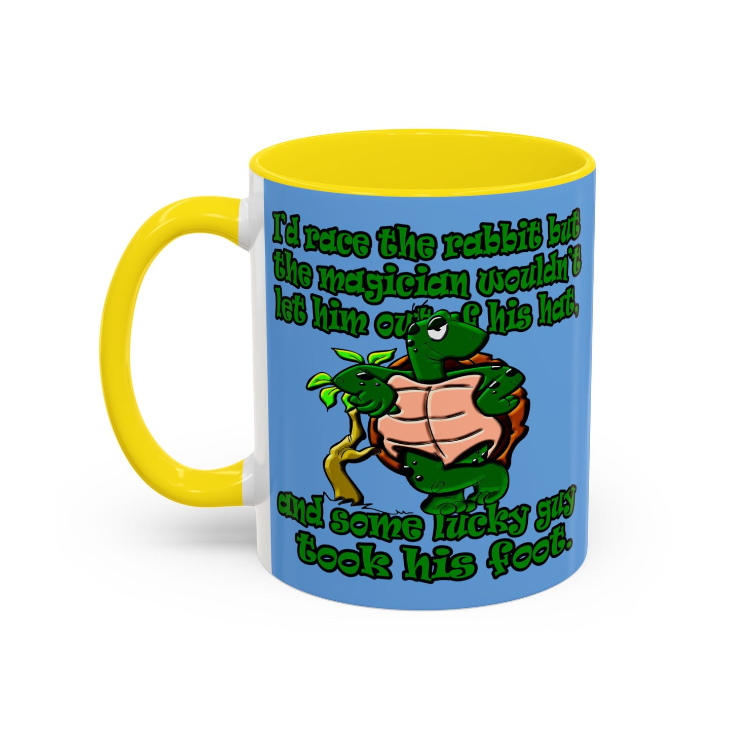 turtle race - Accent Mug (light blue)