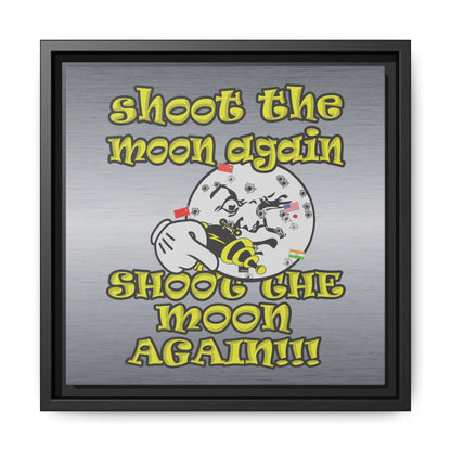 shoot the moon again - framed canvas art (brushed nickel)