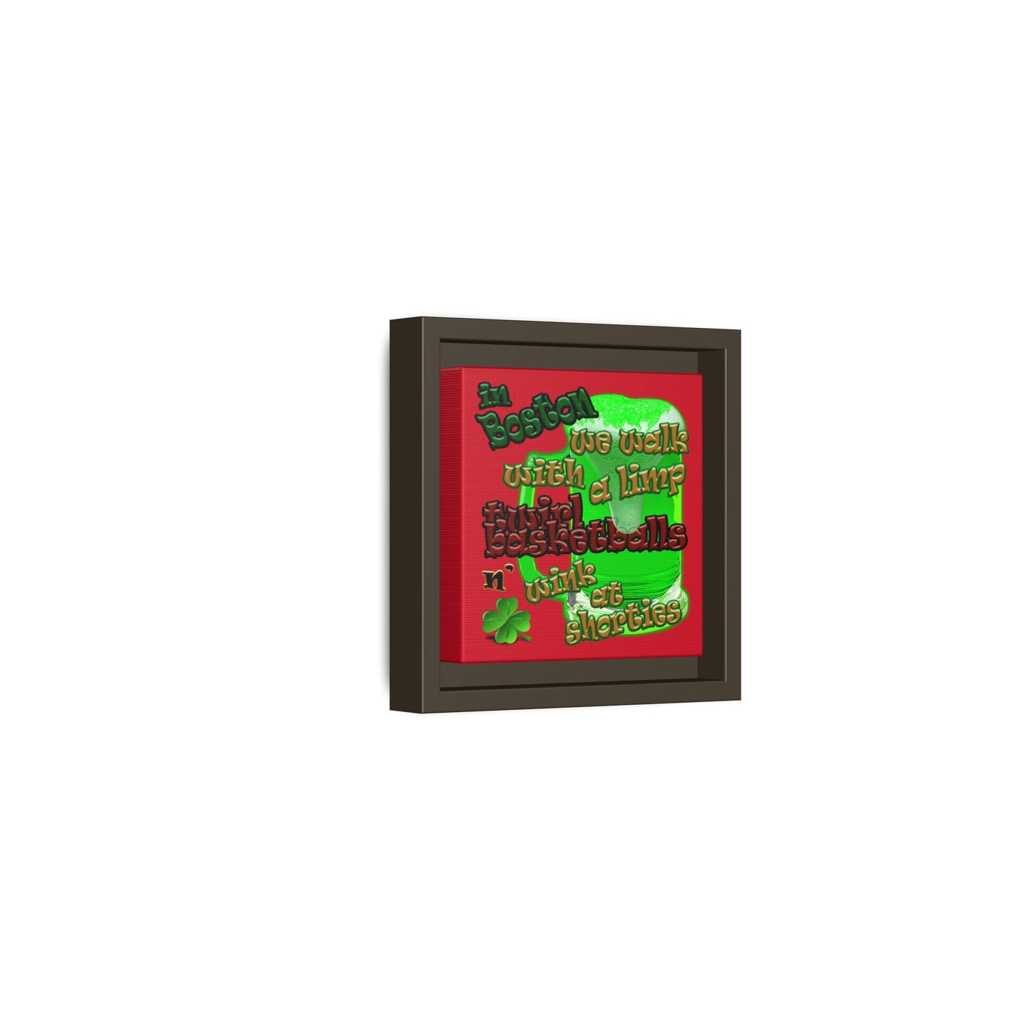 celtics logo - framed canvas art (dark red)