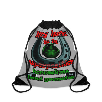 my luck - Drawstring Bag (light grey)
