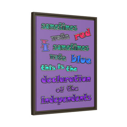 declaration of the independents - framed canvas art (light purple)