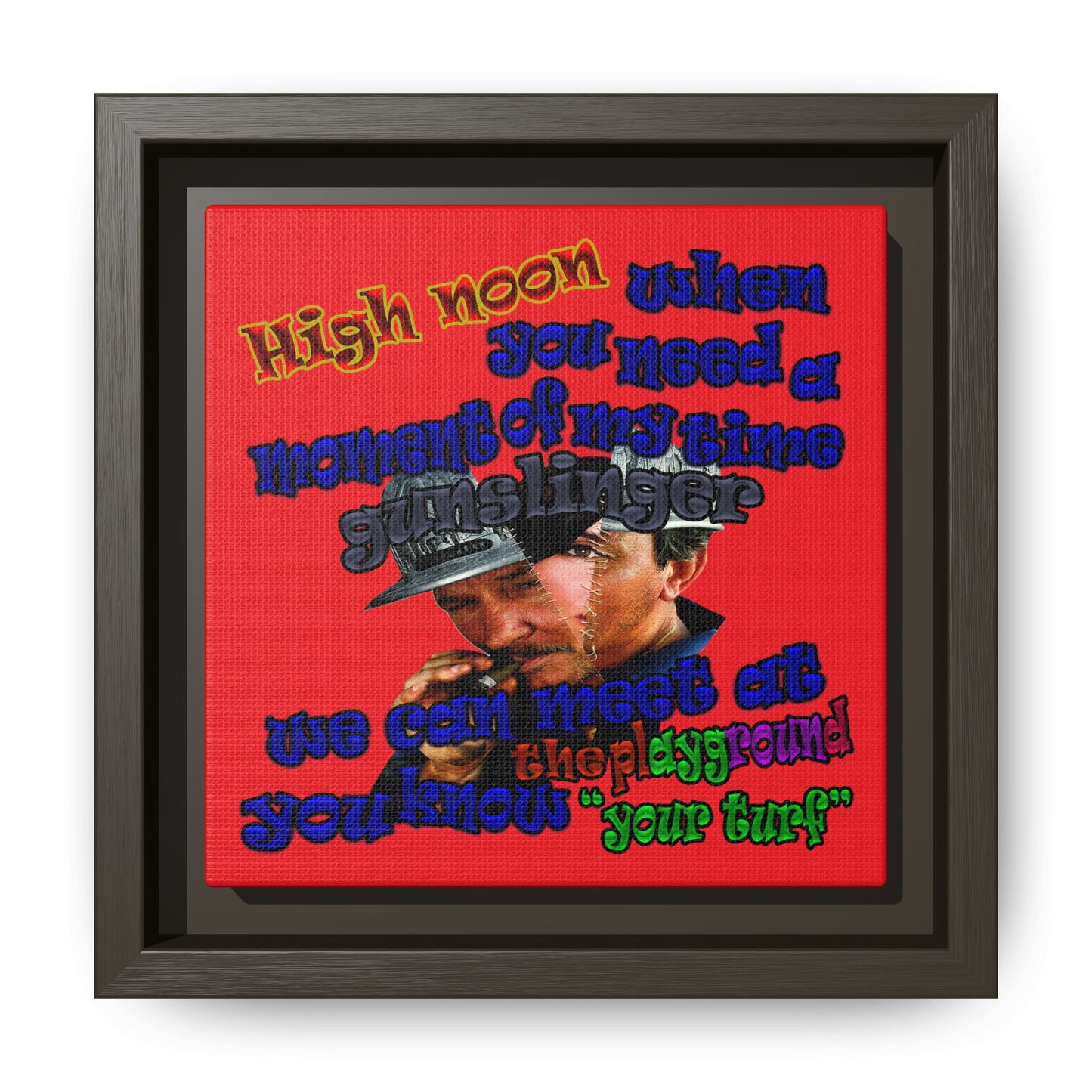 high noon - framed canvas art (red)