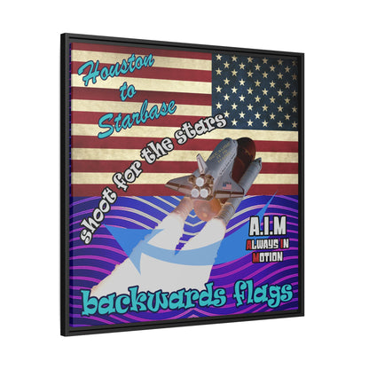 shoot for the stars - framed canvas art (purple wave)