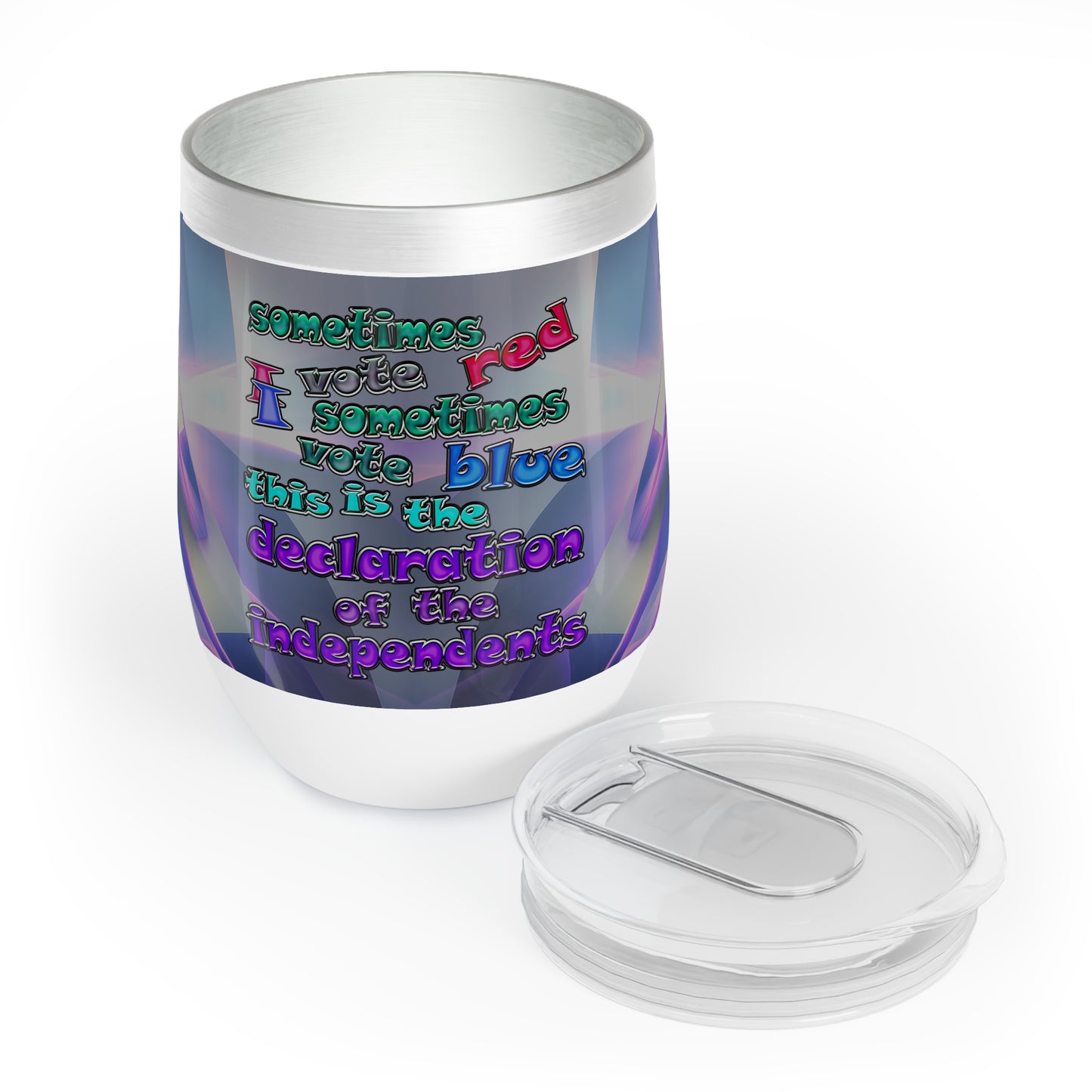 declaration of the independents - Chill Wine Tumbler (grey-pink wave)