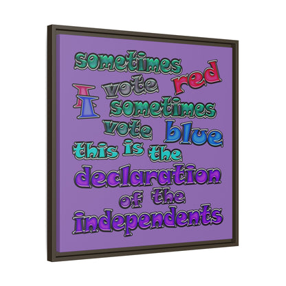 declaration of the independents - framed canvas art (light purple)