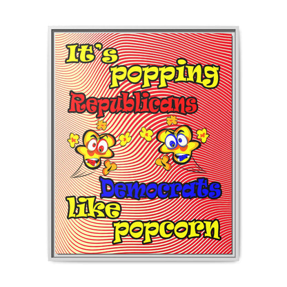 popping like popcorn - framed canvas art (yellow-orange wave)