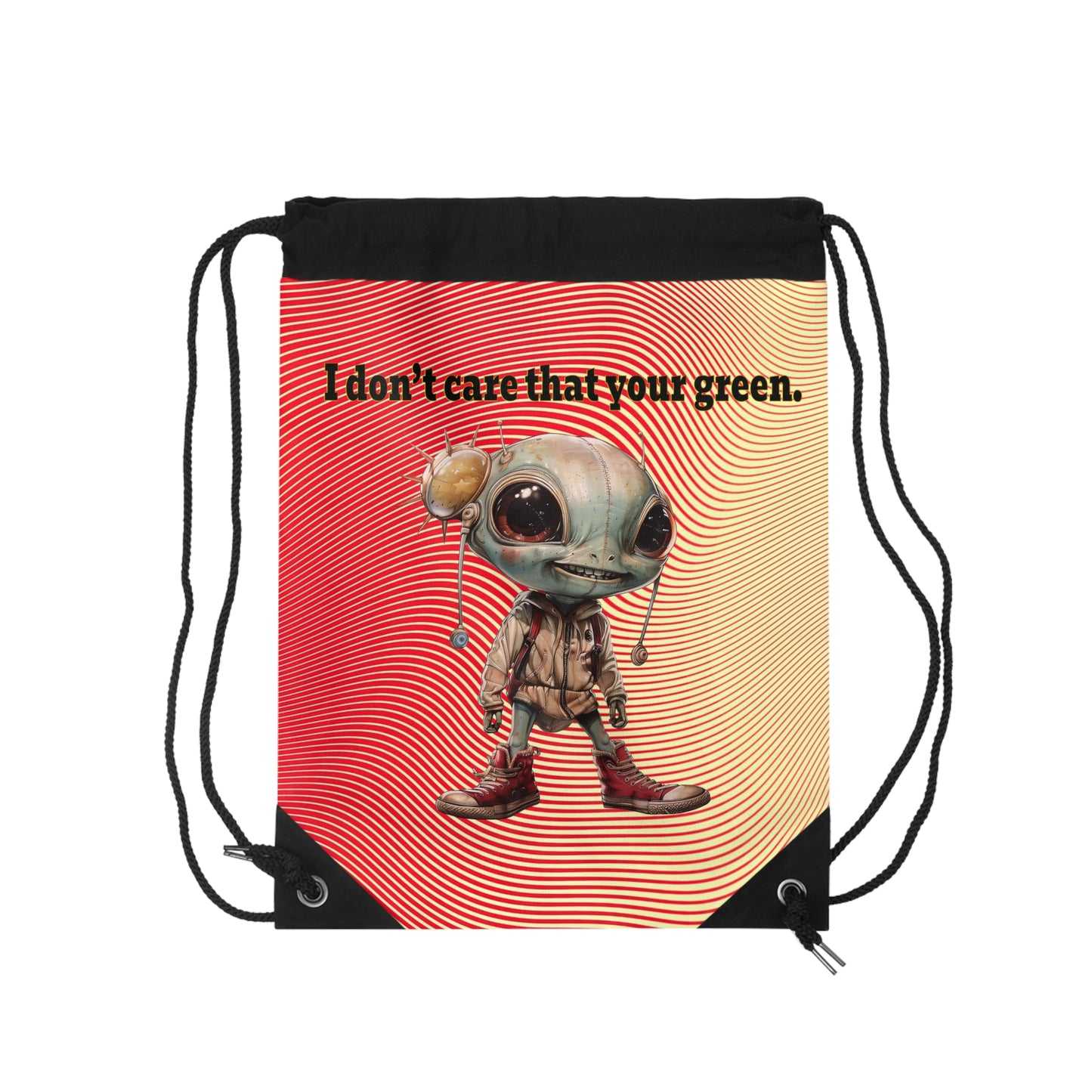 I don't care that your grey - Drawstring Bag (yellow-orange wave)
