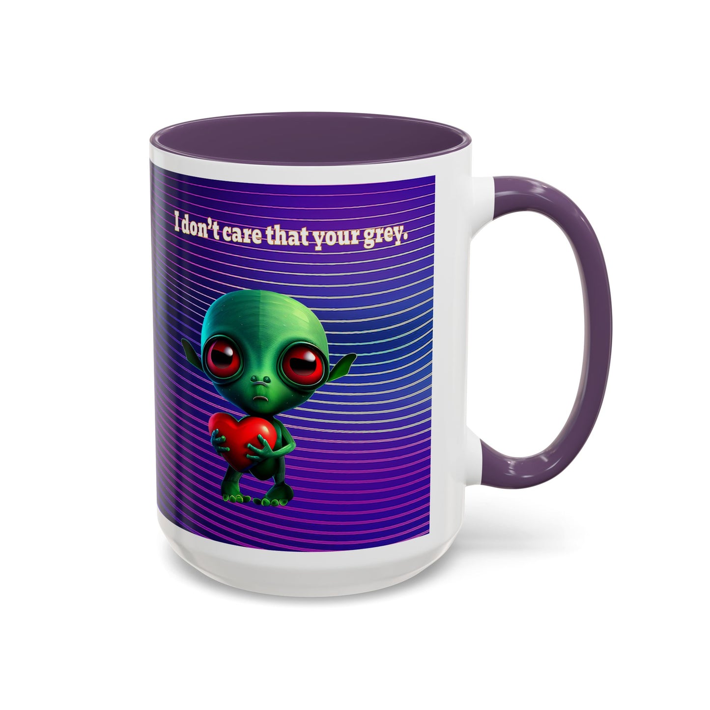 I don't care that your grey - Accent Mug (purple wave)